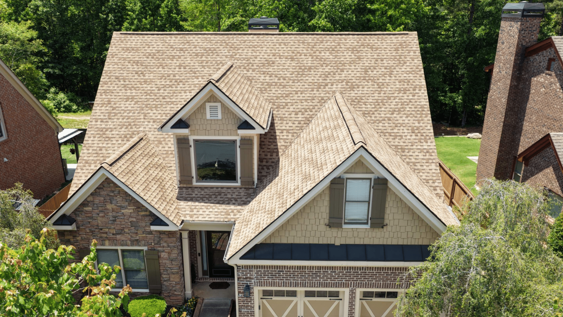 Installed architectural shingle roof