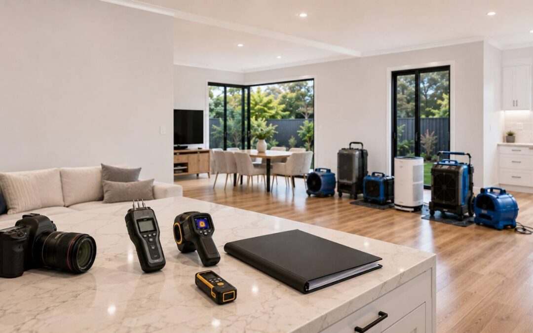 Modern interior with inspection tools