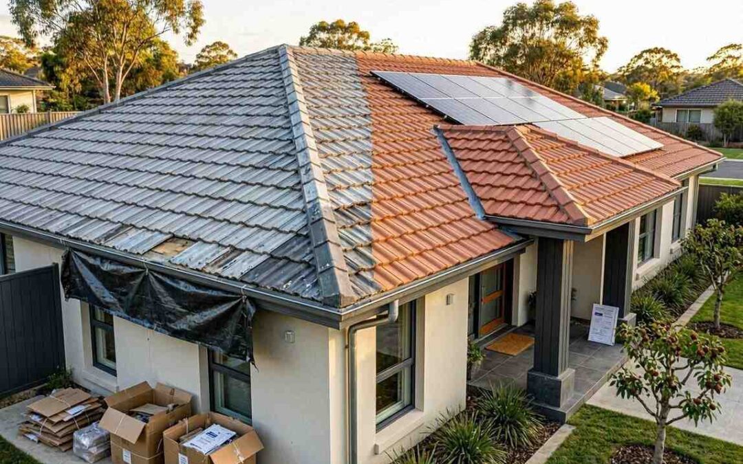 comparison of poor and professional residential roof installation highlighting quality workmanship and roofing inspection standards without people