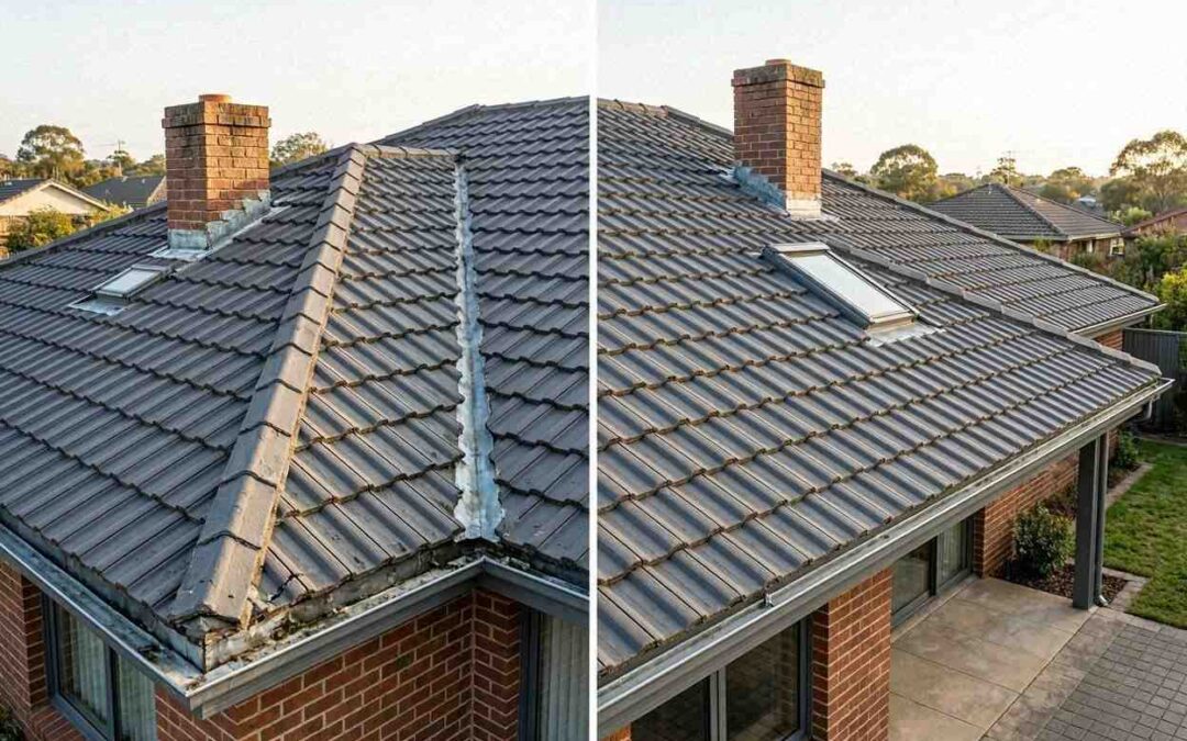 comparison of poor and professionally installed residential roofing showing realistic roof inspection warning signs and quality workmanship